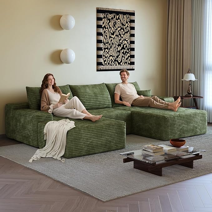 108" Sectional Couches for Living Room Cloud Couch Sofa
