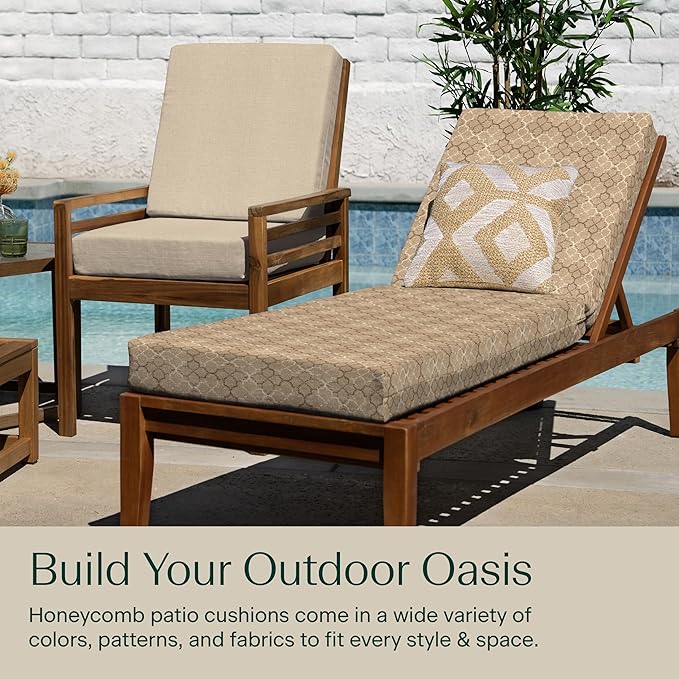 Honeycomb Outdoor Chaise Lounge Cushion