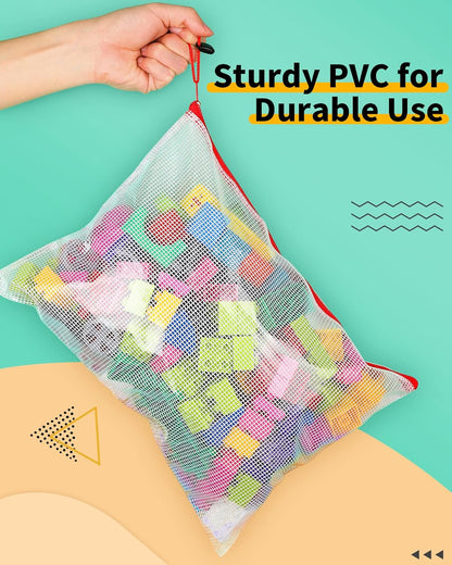 Smarpau 8pcs Zipper Pouch, 8 Sizes 8 Colors Plastic Zipper Bags for Organizing, Multipurpose Waterproof Zip Document Pouches for Office, Travel, Board Game Storage