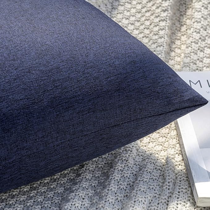 MIULEE Pack of 2 Decorative Outdoor Solid Waterproof Throw Pillow Covers Euro