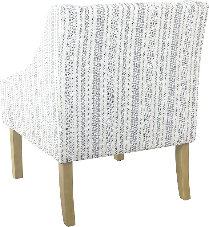 HomePop Swoop Arm Accent Chair, Ivory Stripe