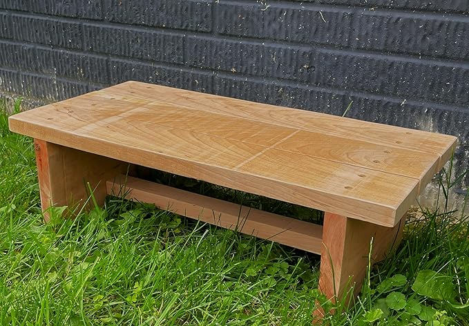 Classic Amish Reclaimed Wood Step Sitting Stool Footstool Deck Patio Door