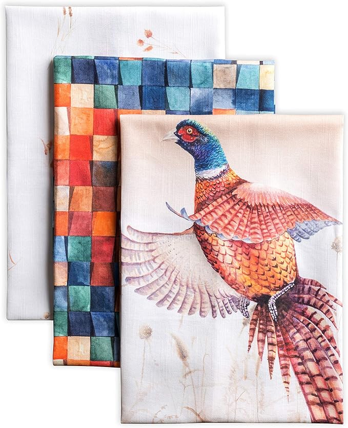 Maison d' Hermine Kitchen Towels Set of 3 100% Cotton 20" x 27.5" Reusable