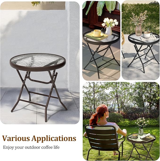 2 Pieces Outdoor Side Table
