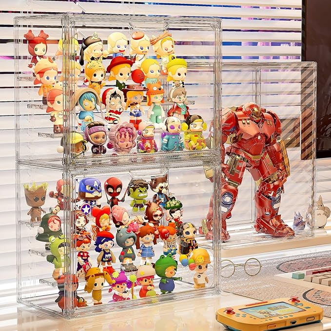 Clear Acrylic Display Case for Collectibles 4 Layer Hobby Figure Display Case