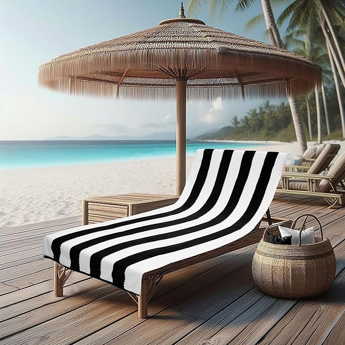 COTTON CRAFT Beach Lounge Chair Cover – 2 Pack Euro Spa Waffle Terry Towel