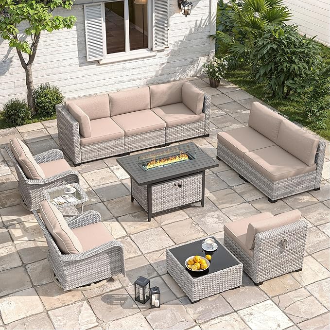 8-Seat Outdoor Wicker Patio Furniture Set