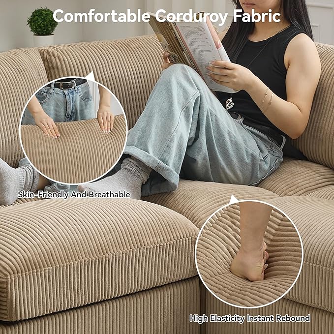 61'' Modular Loveseat Sofa, Extra Deep Seat Cloud Couch