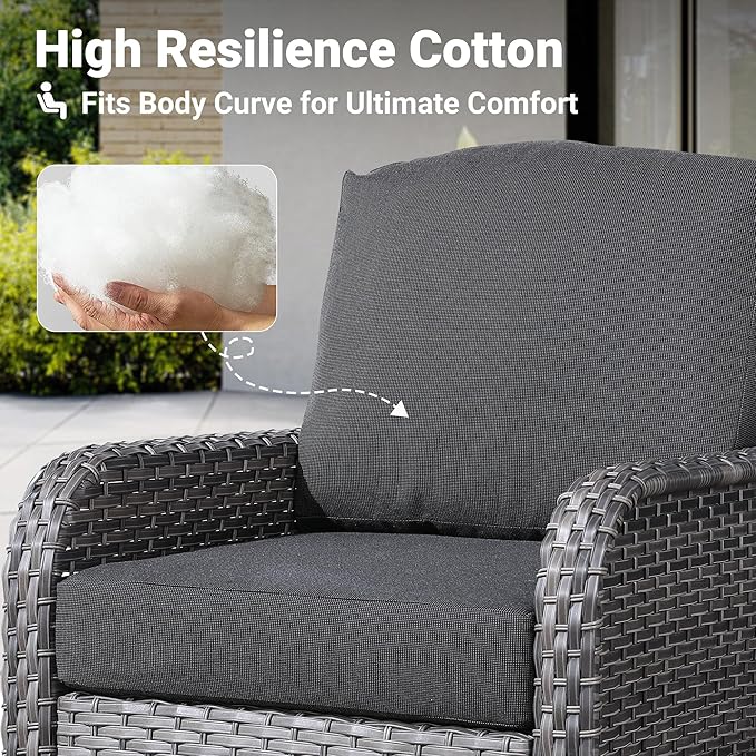 ovios 5-Piece Patio Furniture Set, Outdoor Wicker Sofa