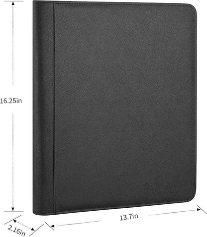 Toploader Binder,Toploader Hard Cases, 9-Pocket Pages Sleeves Hold up 288 Cards.Toploader Card Binder with Sleeves for “3×4” rigid，Card Holder(black)