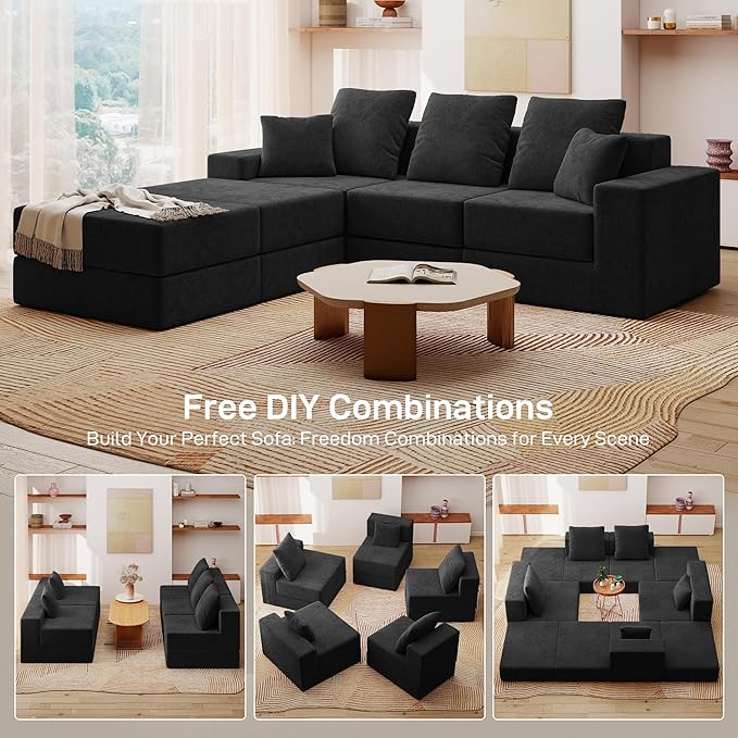 Living&Giving 101" U-Shaped Cloud Sectional Couch