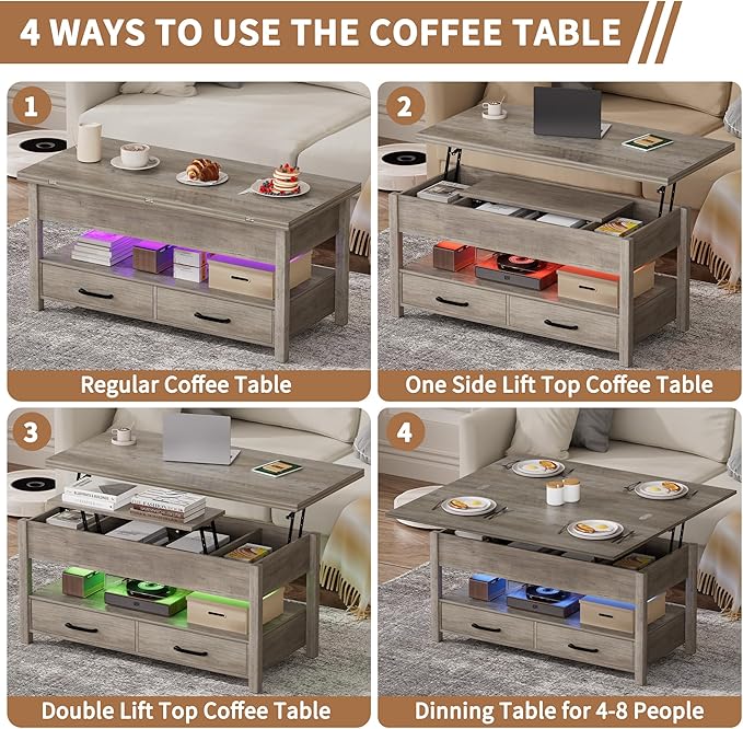 SYESWAY 42'' Lift Top Coffee Table