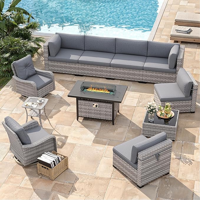 8-Seat Outdoor Wicker Patio Furniture Set