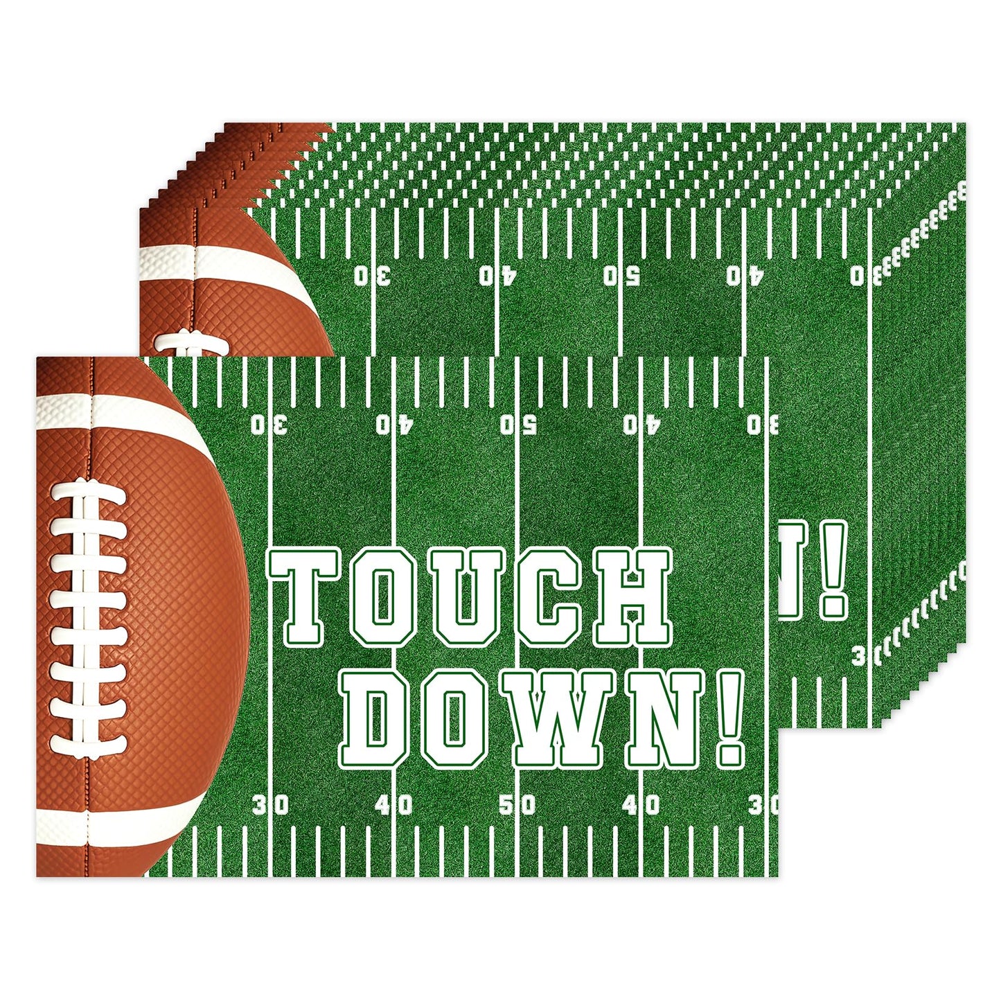 CHAROUP 50 Pack Disposable Football Paper Placemats, Football Theme Table Mats 16x11 inch Rugby Disposable Placement Mats for Outdoor Sport Theme Party Supplies Kitchen Dining Table Decoration