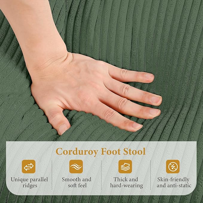 Vesgantti Large Ottoman for Modular Sofa, 29.5" Corduroy Pouf Ottoman