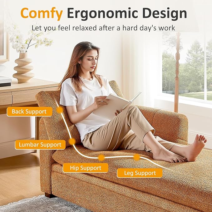VANOMi Oversized 70.47'' Chaise Lounge Chair Indoor, Modern Upholstered Sofa Bed
