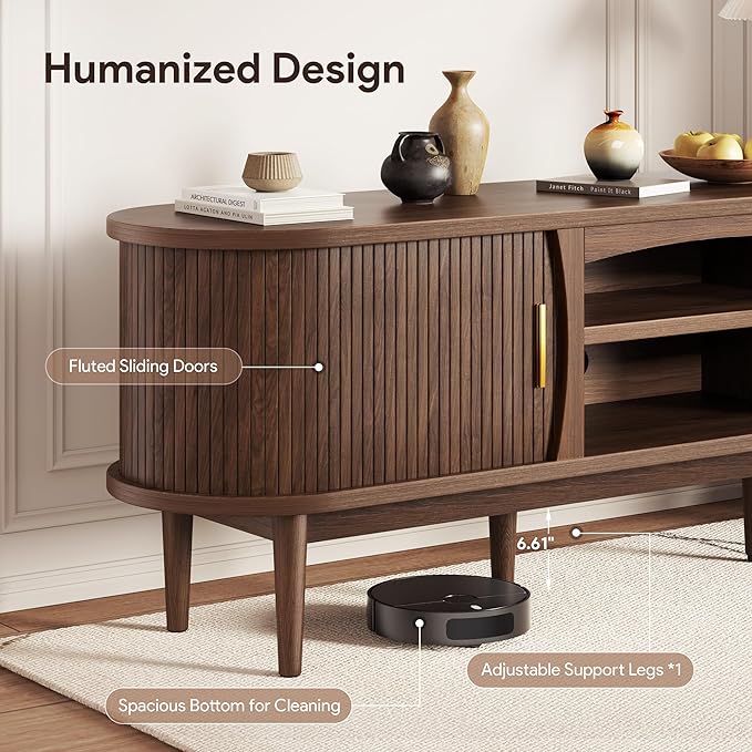 Decofy Mid Century TV Stand for TVs up to 80 Inches, Entertainment Center