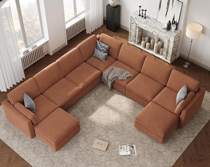 Oversized Modular Sectional Sofa, Solid Wood Frame Sofa, Removable Washable