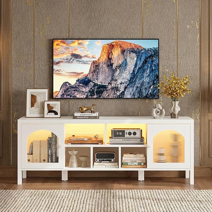 IRONCK TV Stand for 65 Inch TV, Modern Media TV Console