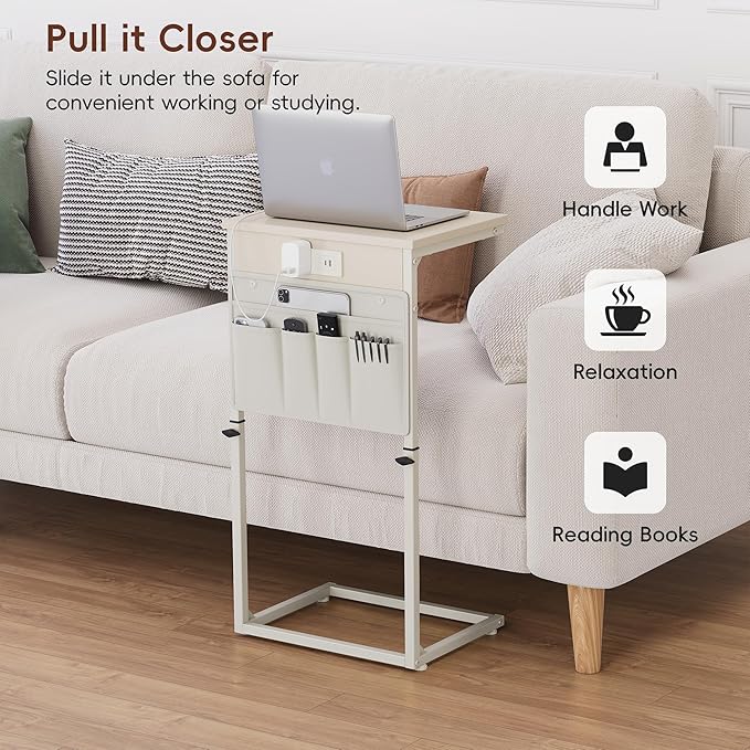 Vagusicc C-Shaped End Table