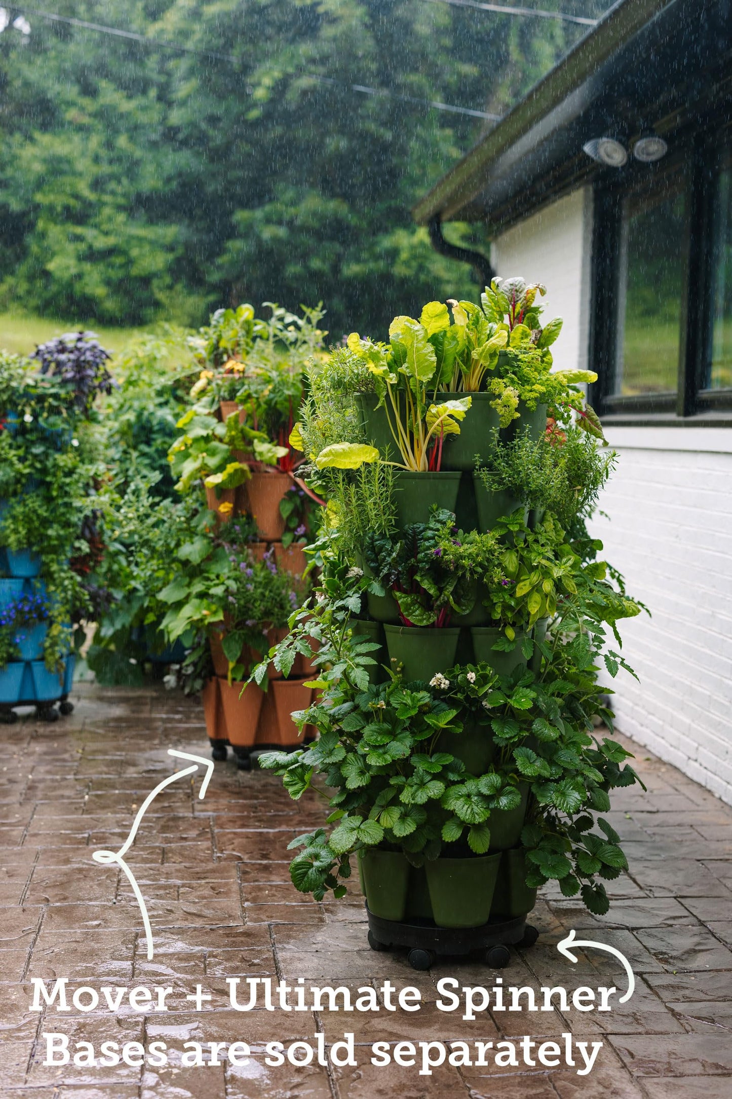 Greenstalk 7 Tier Leaf Vertical Planter for Growing a Variety of Strawberries, Vegetables, Herbs, & Flowers (Evergreen)