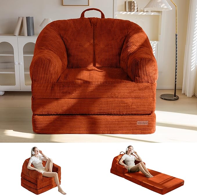 MAXYOYO Folding Sofa Bed with Backrest, Boneless Fold Out Couch Bed with Handle