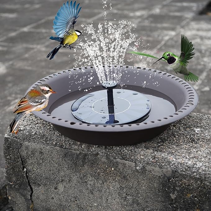 OVZILKI 12 inch BirdBath Bowl Only with Rust-Proof Black Chains, Bird Baths for Outdoors Heavy Duty, Hanging Bird Bath Hanging Bird-Feeder for Garden Backyard Decor (Brown 1 Pack)