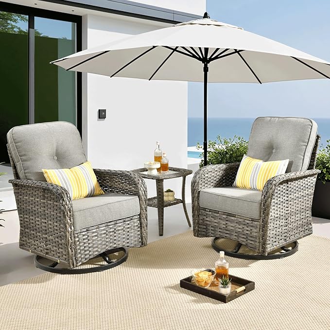 ovios 3-Piece Patio Furniture Set, Outdoor Wicker Sofa