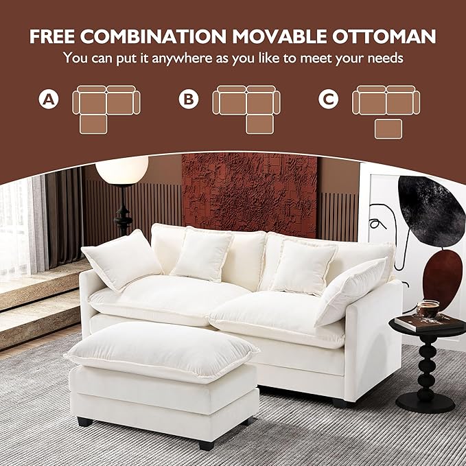 Ihanherry 77" L Shaped Modern Sofa Modular Sectional Cloud Couch