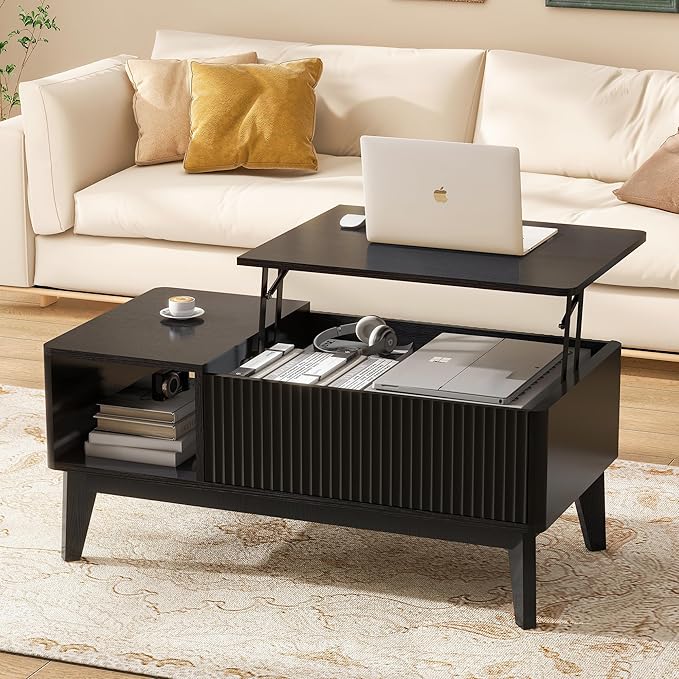 LYNCOHOME Fluted Coffee Table