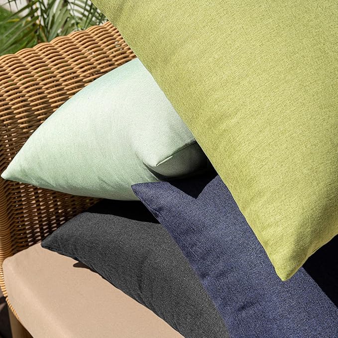 MIULEE Pack of 2 Decorative Outdoor Solid Waterproof Throw Pillow Covers Euro