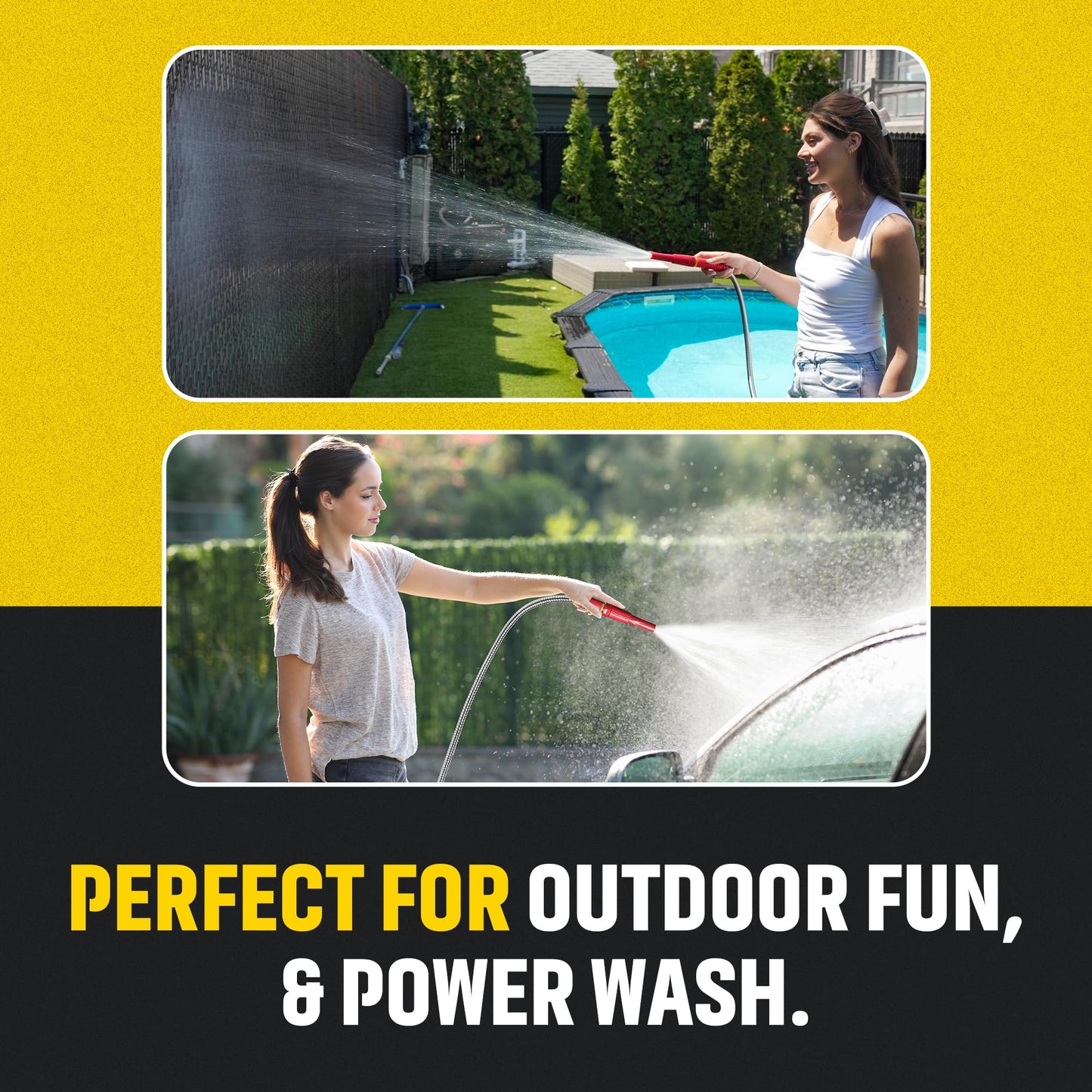 Stainless Steel Water Hose | Heavy Duty Metal Garden Hose with Nozzle | Kink Free, Anti Rust | Flexible and Lightweight Water Pipe for Gardening | Available in Different Sizes | HydroPro