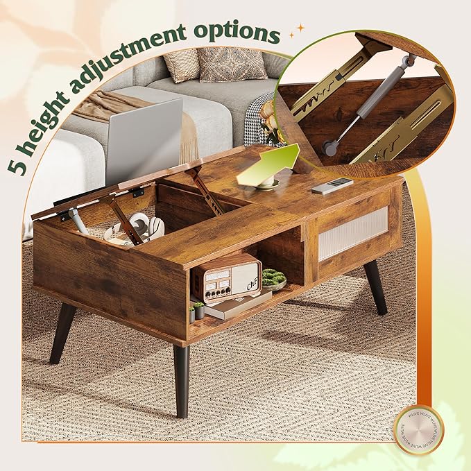 WLIVE Coffee Table, Lift Top Coffee Table