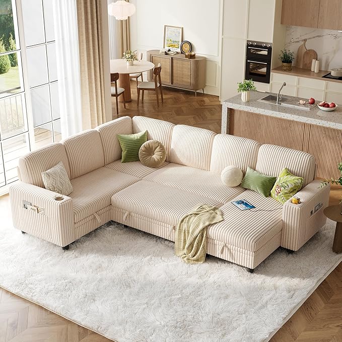 LINSY HOME Sectional Sleeper Sofa