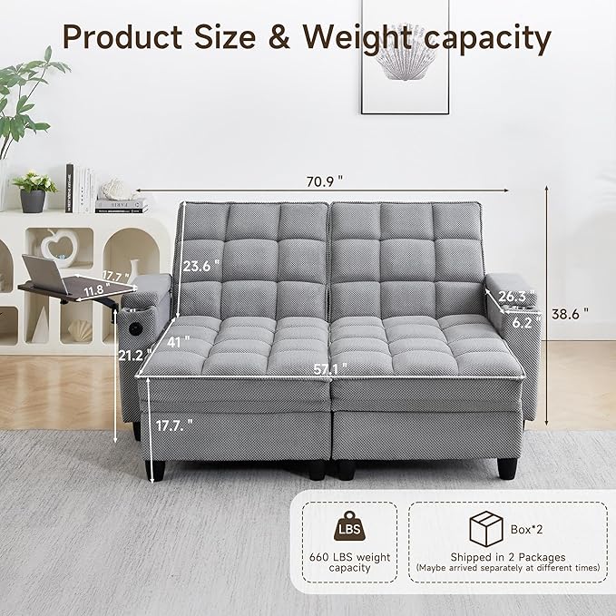 70.9'' Double Chaise Lounge