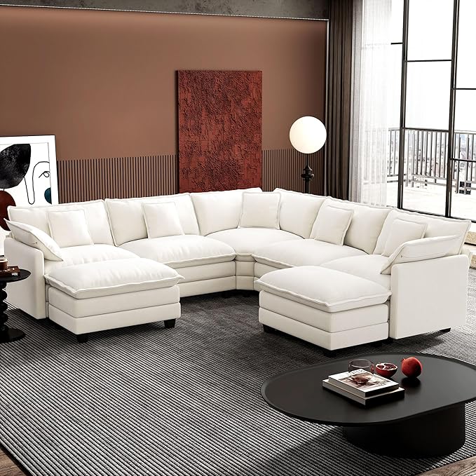 Ihanherry 114" V-Shaped Modern Sofa Modular Sectional Cloud Couch