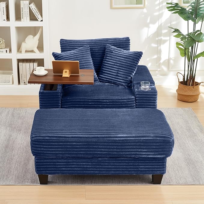 KEIKI Corduroy Storage Armrest Sofa, Single Versatile Seat