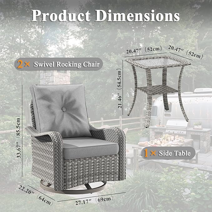2-Seat Modern Patio Furniture Set