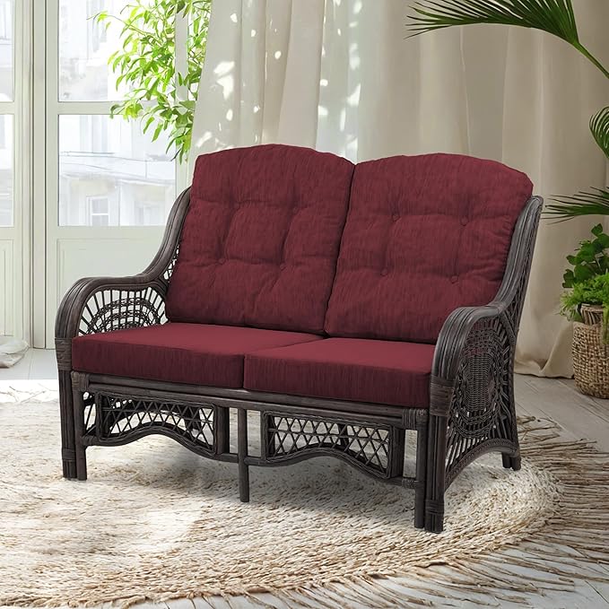 Malibu Lounge Loveseat Sofa Natural Rattan Wicker Handmade Design