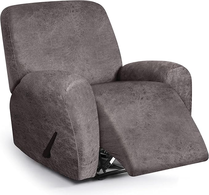 ANARACHON Leather Look Recliner Chair Covers, 4-Pieces Stretch Recliner Cover