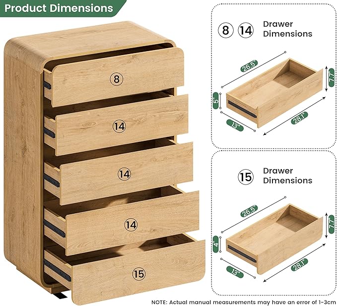 Standifurno 5 Drawer Dresser, Modern Dresser