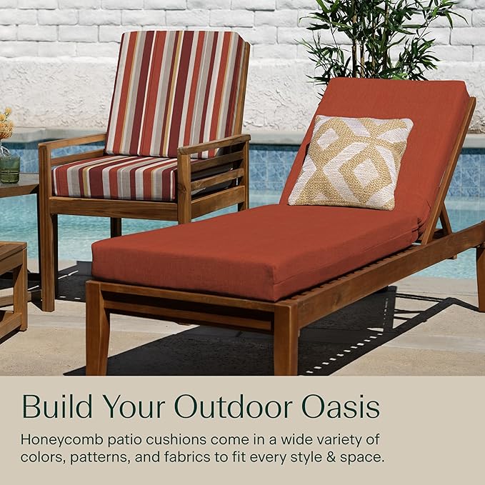 Honeycomb Outdoor Chaise Lounge Cushion