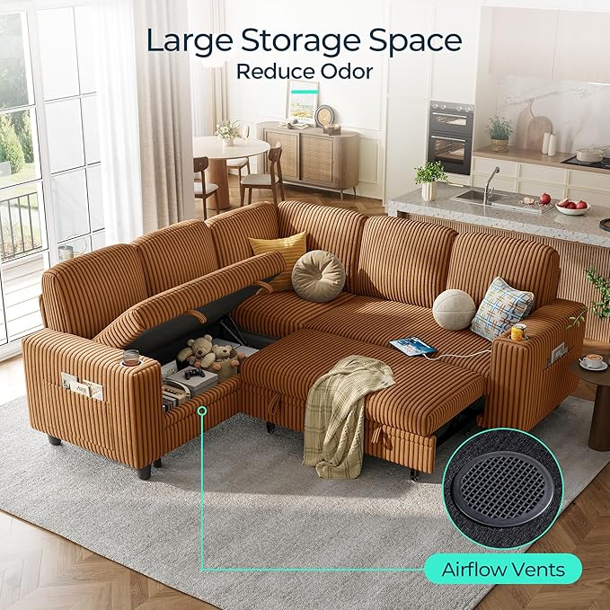 LINSY HOME Sectional Sleeper Sofa