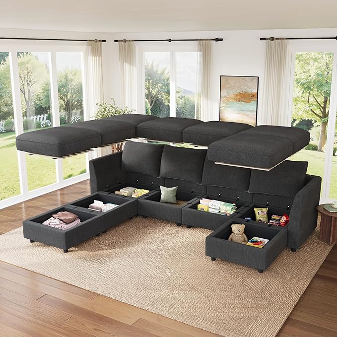 HONBAY Modular Sofa U Shaped Sectional Couch