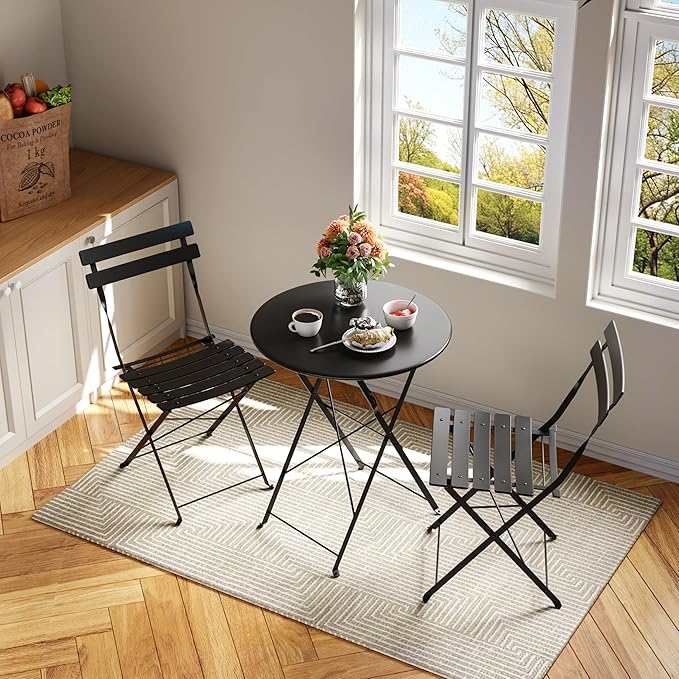 3-Piece Folding Bistro Set, Outdoor Patio Furniture Set