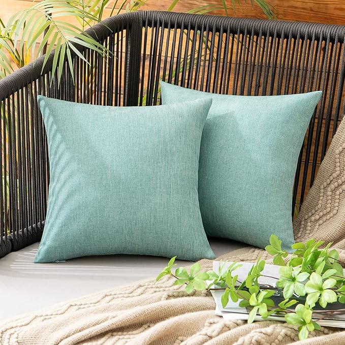 MIULEE Pack of 2 Decorative Outdoor Solid Waterproof Throw Pillow Covers Spring
