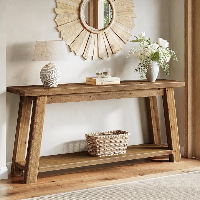 LITTLE TREE 70.9" Solid Wood Console Table