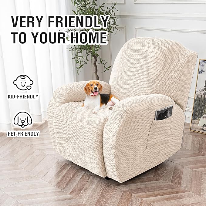 Genina Recliner Chair Cover, Stretch Reclining Chair Covers, Recliner Sofa
