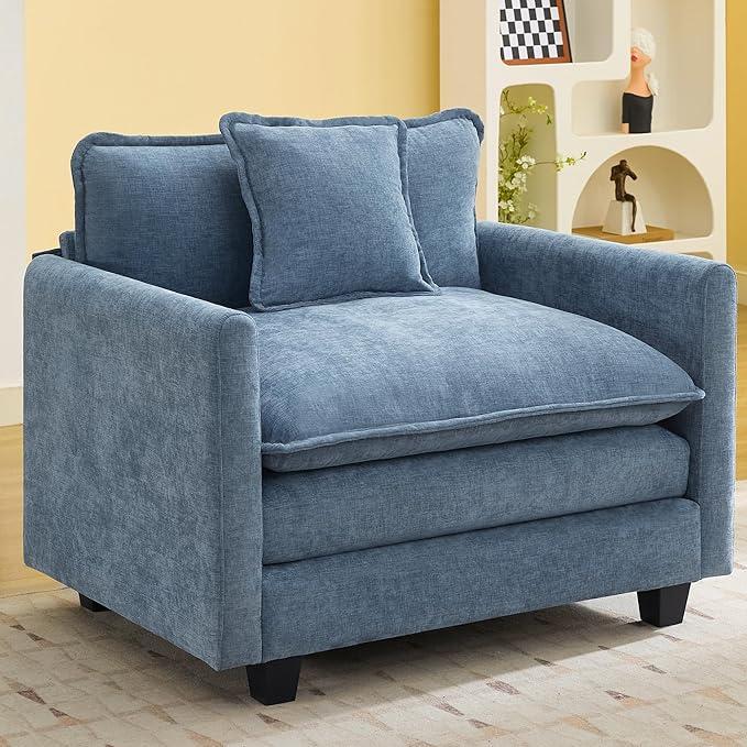 WUTUTUEE 41'' Modern Chenille Oversized Chair, Upholstered Accent Living Room