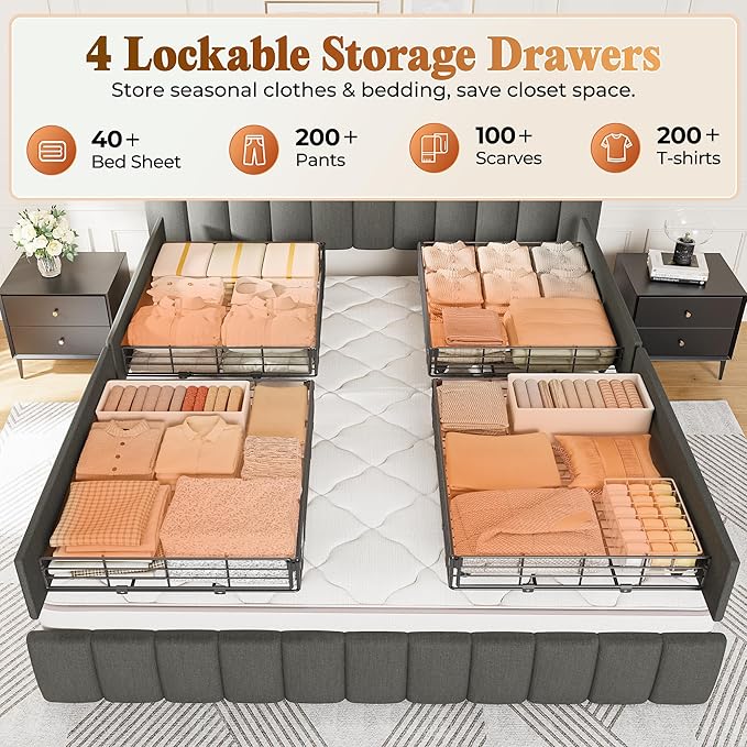 PRAISUN Bed Frame King Size